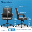Click365 Transform 3.0 Ergonomic Mid Back Desk Chair Bonded Leather Black