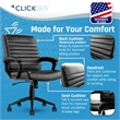 Click365 Transform 3.0 Ergonomic Mid Back Desk Chair Bonded Leather Black