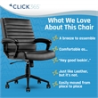 Click365 Transform 3.0 Ergonomic Mid Back Desk Chair Bonded Leather Black