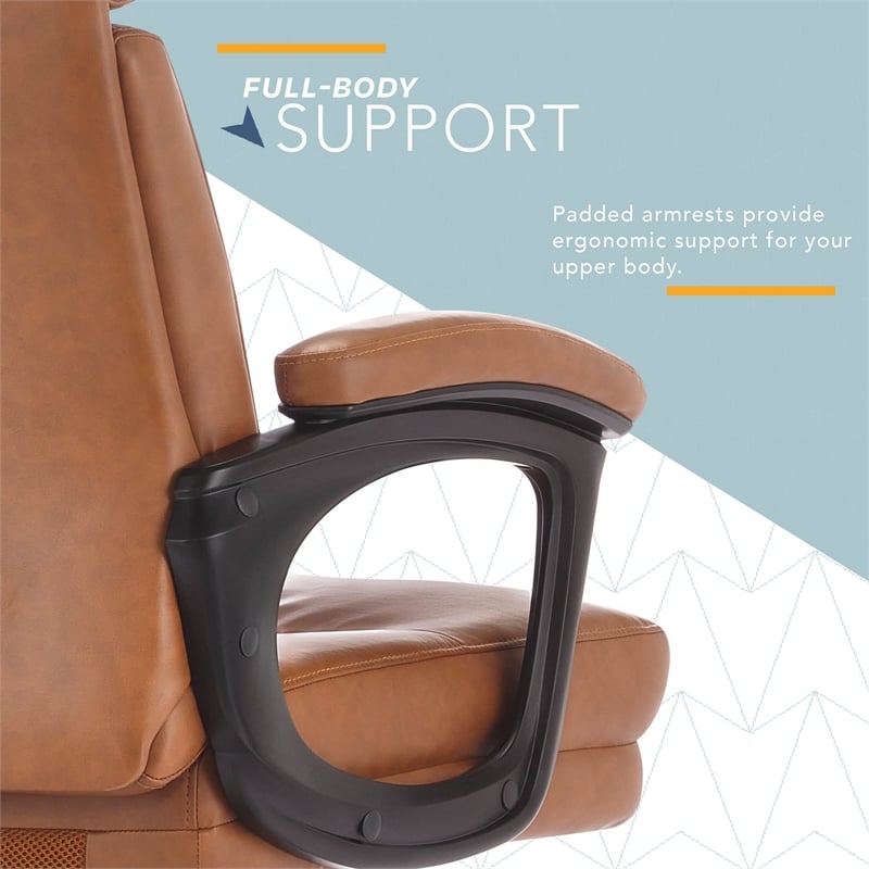 Click365 Classic Executive Office Chair Bonded Leather Cognac