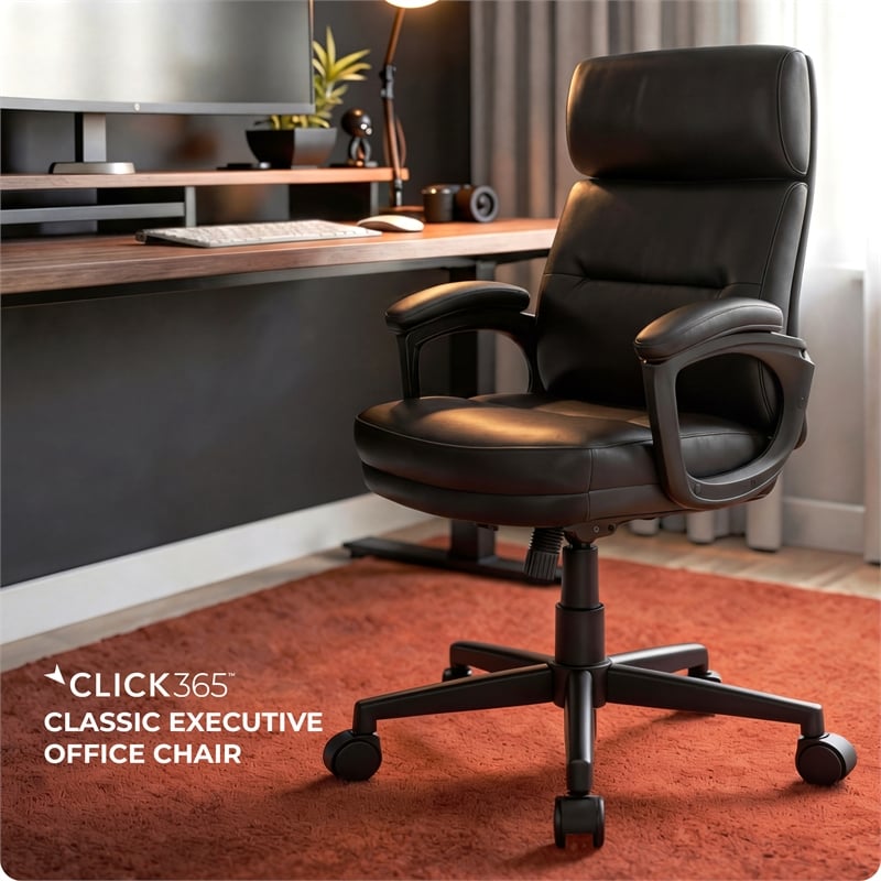Click365 Classic Executive Office Chair Bonded Leather Black