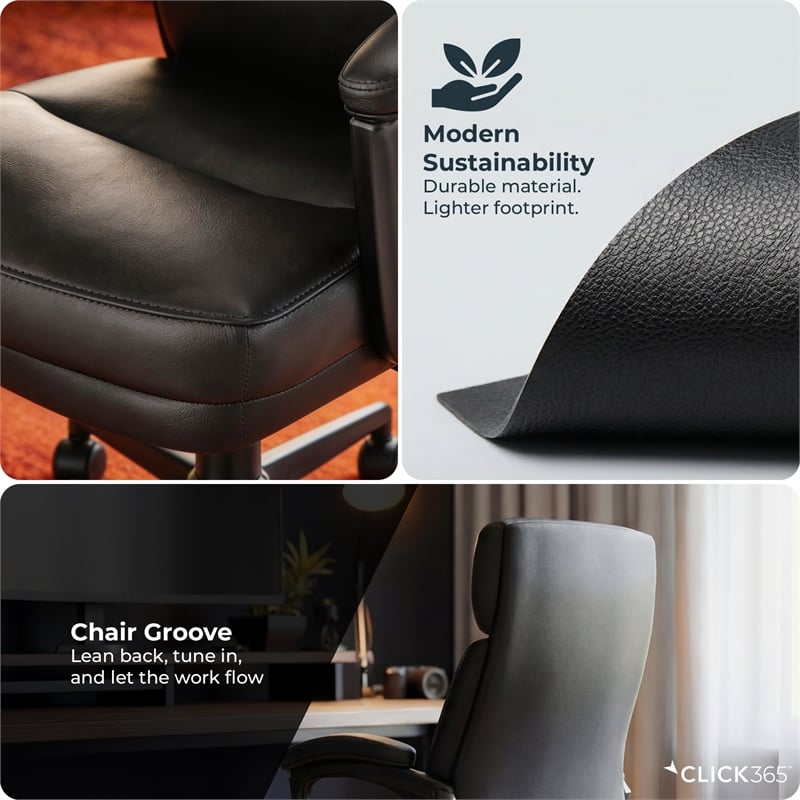 Click365 Classic Executive Office Chair Bonded Leather Black