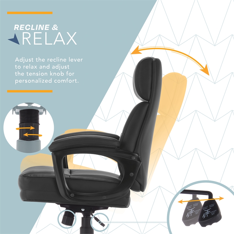 Click365 Classic Executive Office Chair Bonded Leather Black