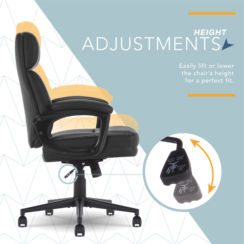 Click365 Classic Executive Office Chair Bonded Leather Black