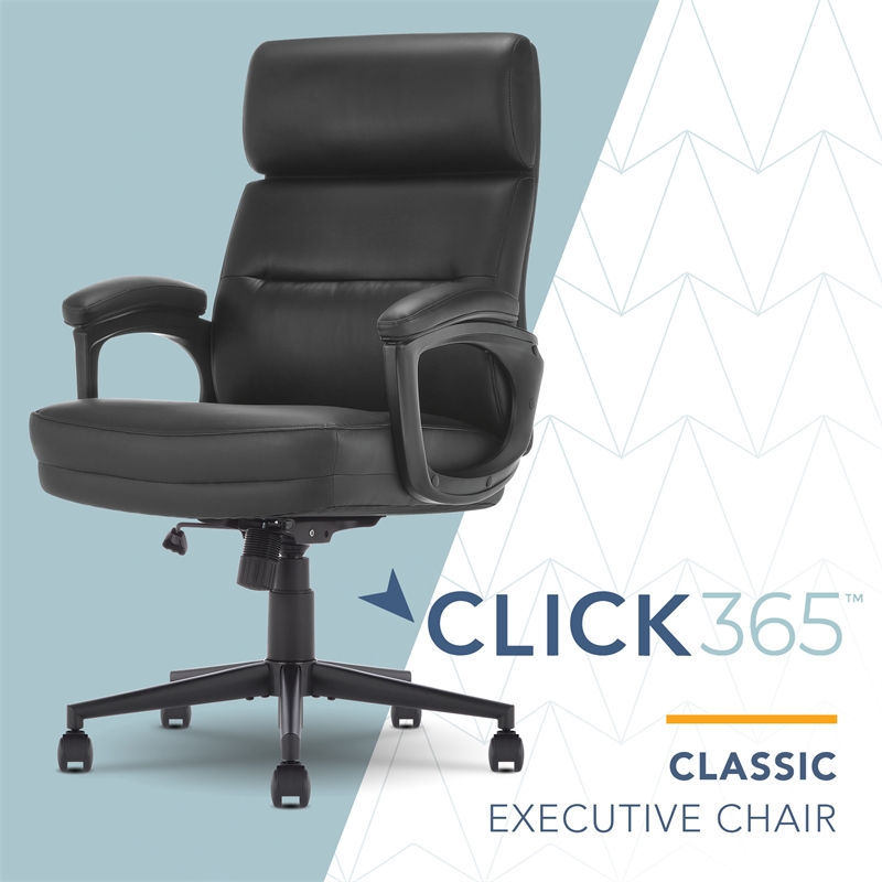 Click365 Classic Executive Office Chair Bonded Leather Black