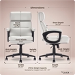 Click365 Classic Executive Office Chair Bonded Leather Light Gray