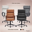 Click365 Classic Executive Office Chair Bonded Leather Light Gray