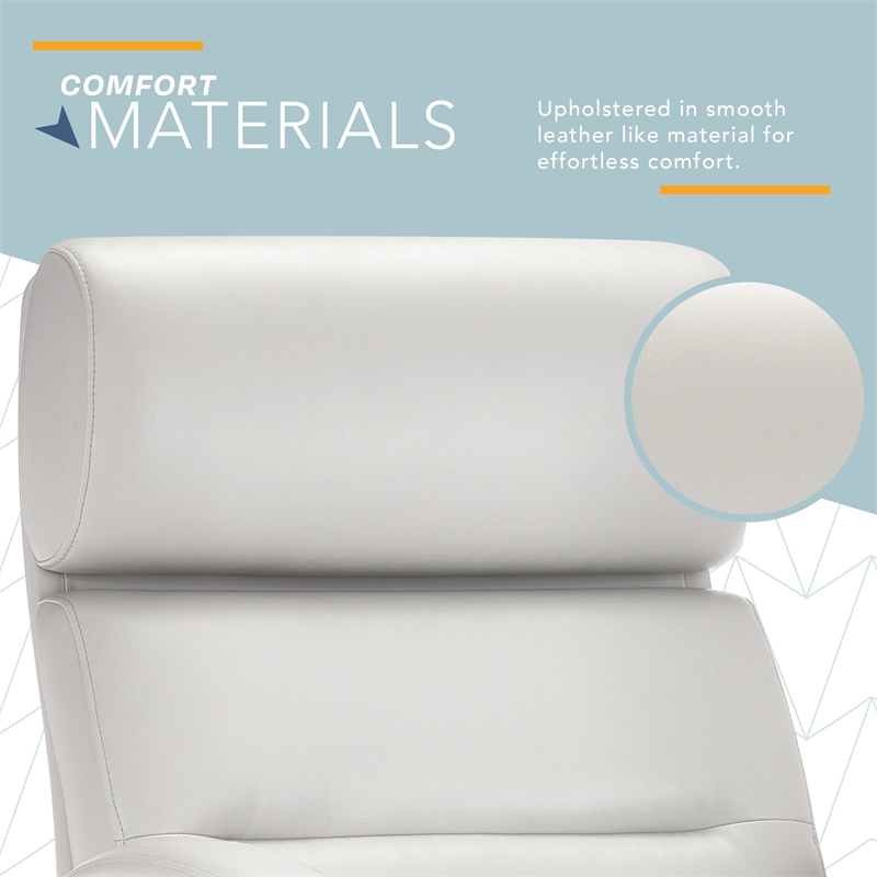 Click365 Classic Executive Office Chair Bonded Leather Light Gray