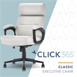 Click365 Classic Executive Office Chair Bonded Leather Light Gray