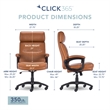 Click365 Classic Big & Tall Executive Office Chair Bonded Leather Cognac
