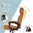 Click365 Classic Big & Tall Executive Office Chair Bonded Leather Cognac