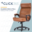 Click365 Classic Big & Tall Executive Office Chair Bonded Leather Cognac