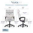 Click365 Classic Big & Tall Executive Office Chair Bonded Leather Light Gray