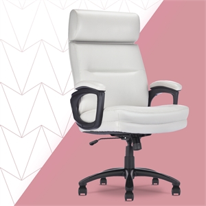 Click365 Classic Big & Tall Executive Office Chair Bonded Leather Light Gray