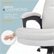 Click365 Classic Big & Tall Executive Office Chair Bonded Leather Light Gray