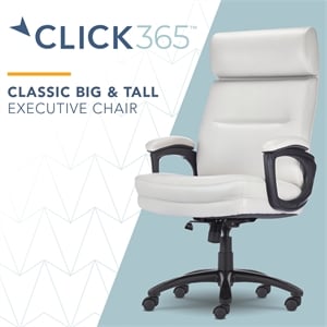 click365 classic big & tall executive office chair bonded leather light gray