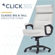 Click365 Classic Big & Tall Executive Office Chair Bonded Leather Light Gray