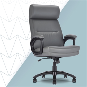 Click365 Classic Big & Tall Executive Office Chair Bonded Leather Gray