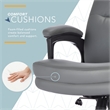 Click365 Classic Big & Tall Executive Office Chair Bonded Leather Gray
