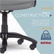Click365 Classic Big & Tall Executive Office Chair Bonded Leather Gray