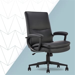 Click365 Classic Comfort Executive Office Chair Bonded Leather Black