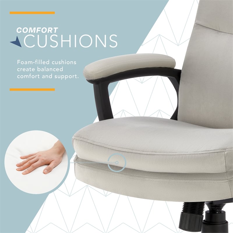 Click365 Classic Comfort Executive Office Chair Bonded Leather Gray