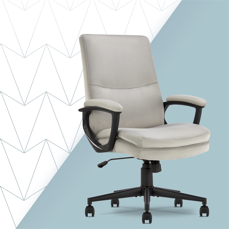 Click365 Classic Comfort Executive Office Chair Bonded Leather Gray