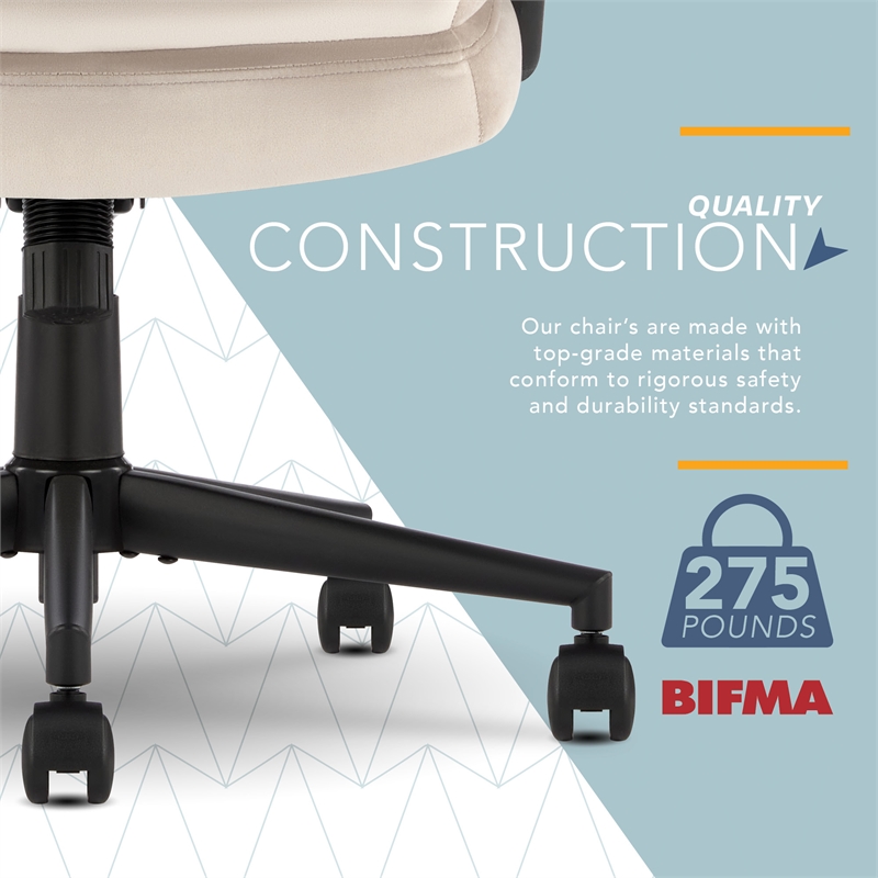 Click365 Classic Comfort Executive Office Chair Bonded Leather Taupe