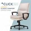 Click365 Classic Comfort Executive Office Chair Bonded Leather Taupe