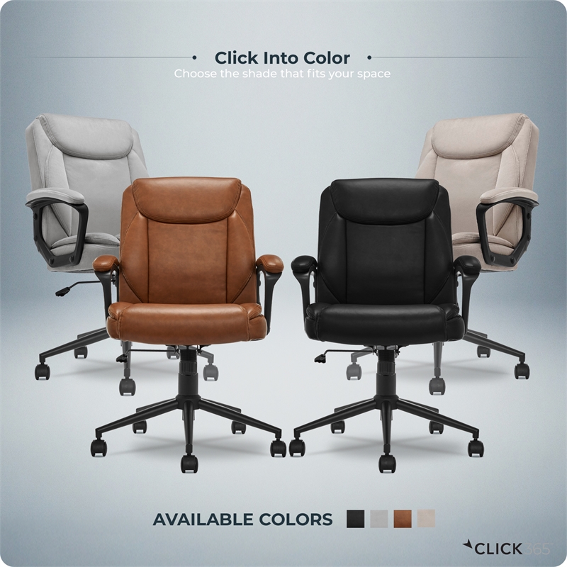 Click365 Transform 1.0 Ergonomic Desk Chair Lumbar Support Bonded Leather Black