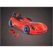 Titi Racer Modern Wood Shark Twin Race Car Bed with Remote Control in Red
