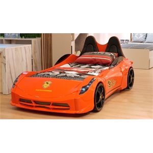 Titi Racer Modern TT Twin Race Car Bed with Remote Control in Red