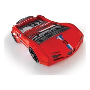Titi Racer Modern GTI Wood Twin Race Car Bed with Remote Control in Red