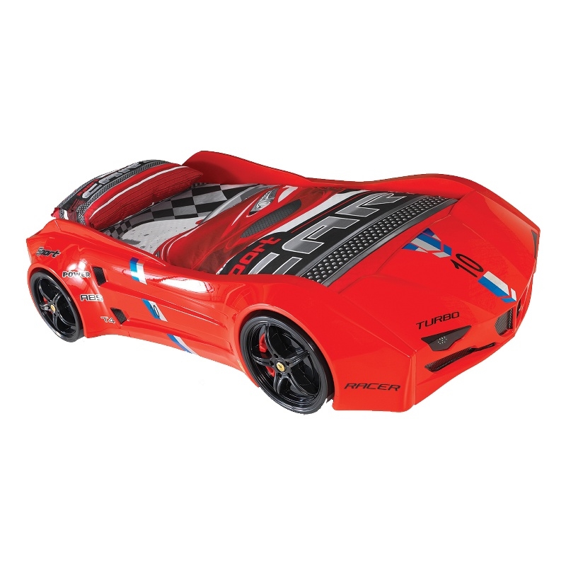 ベッドフレーム titi racer car bed Titi Racer Modern Wood TT Twin Race Car Bed with Remote Control in