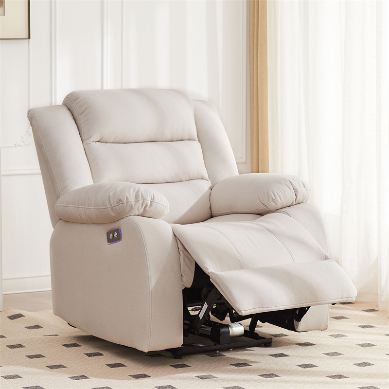 Hybition Power Recliner Chair Fabric Living Room Chair Beige