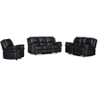 Hybition 3 - Piece Living Room Set Faux Leather Sofa Set-Black