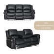 Hybition 3 - Piece Living Room Set Faux Leather Sofa Set-Black