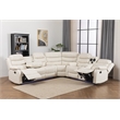 Hybition Faux Leather Living Room Set Modern Reclining Sectional Sofa Set -White