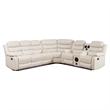 Hybition Faux Leather Living Room Set Modern Reclining Sectional Sofa Set -White