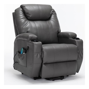 hybition faux leather lift assist recliner chair with heat and massage