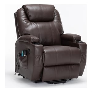 hybition faux leather lift assist recliner chair with heat and massage