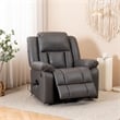 Hybition Faux Leather Lift Assist Recliner Chair with Heat and Massage Dark Grey