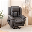 Hybition Faux Leather Lift Assist Recliner Chair with Heat and Massage Dark Grey