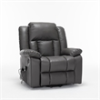 Hybition Faux Leather Lift Assist Recliner Chair with Heat and Massage Dark Grey