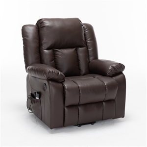 Hybition Faux Leather Lift Assist Recliner Chair -Brown