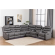 Hybition Faux Leather Living Room Set Modern Reclining Sectional Sofa  Set- Gray