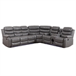 Hybition Faux Leather Living Room Set Modern Reclining Sectional Sofa  Set- Gray