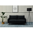 Hybition Velvet Sofa Modern Couch with Wooden Legs for Living Room - Black