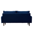 Hybition Velvet Sofa Modern Couch with Wooden Legs for Living Room - Space Blue