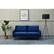 Hybition Velvet Sofa Modern Couch with Wooden Legs for Living Room - Space Blue